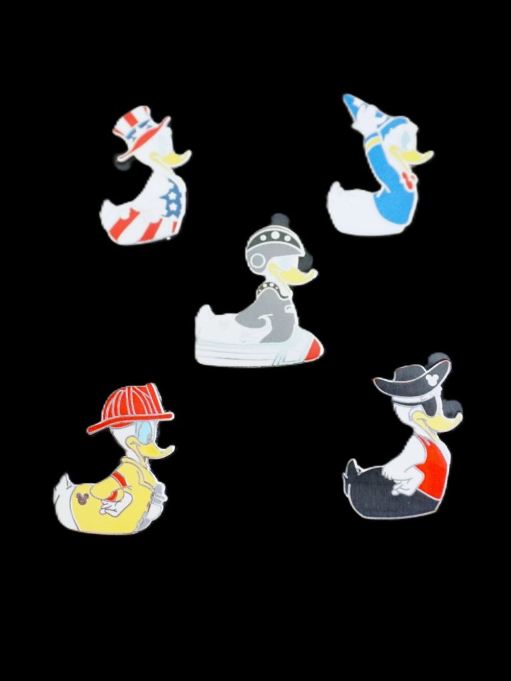 Disney Pin Trading 5 Pin Lot Featuring Donald Rubber Ducky (066)